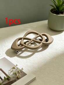 4PCS/1PC Elegant Minimalist Hollow Cross Geometric Hair Clips Spring Clips Barrette Ponytail Clips For Women, High-End Versatile Spring Clips Half-Up Top Clip High Ponytail Hair Clips For Outings, Parties, Travel, Photography, Home, Commute, Versatile High-End Hair Accessories, Holiday Gift - Multicolor - View 6