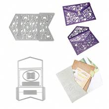 1pc Large Envelope Frames Metal Cutting Dies, Carbon Steel Template For DIY Card Making Scrapbooking Album Paper Die Cutting, Craft Tool For Making Envelopes Cards, Cutting Mold - A - View 1