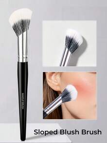 GUOXIAONIU 1PC Angled Blush Brush, Multi‑Use Contour Makeup Brush, Premium Soft Skin‑Friendly Bristles, Strong & Even Powder Pickup, Natural Blending, Beginner‑Friendly For Travel & Daily Makeup - Multicolor - View 1