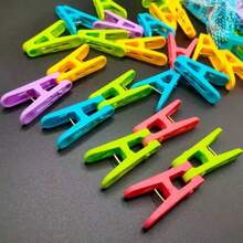 10/30pcs Windproof Clothes Clips & Towel Clips, Heavy Duty Plastic Clips, Sock Clips, Perfect For Bathroom, Travel, Dorm, Kitchen, Home Laundry Supplies, Random Color - View 10