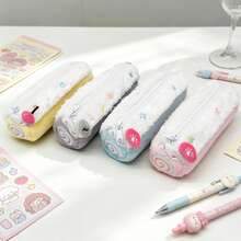 Cute Swiss Roll Plush Pencil Case, Large Capacity, Sweet High-Quality Stationery Storage Bag For Students - Multicolor - View 9