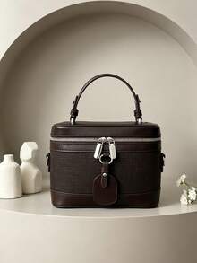 Vintage Handheld Box Bag For Women, Stylish Design Shoulder Crossbody Bag - Coffee - View 6