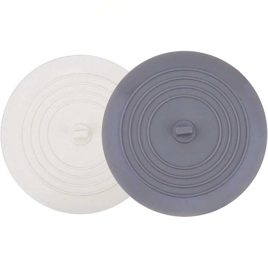 2pcs 6 Inch (15.2cm) Large Silicone Drain Stopper Hair Catcher Flat Suction Cup Cover For Kitchen Gadgets, Bathroom Accessories And Laundry - Multiple Styles - View 1