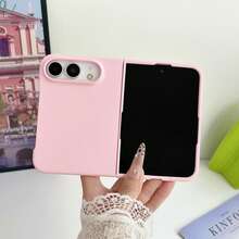 Compatible With Iphone 18 Duo Foldable Phone Case, Ins Macaron Solid Color Skin-Feel Case, Split Dual-Piece Design, Delicate Silicone Touch, Full Coverage Anti-Drop & Dirt-Resistant, Minimalist Unisex Protective Shell - Pink - View 2