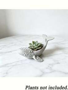 Whale Succulent Plant Pot, Creative Resin Planter, Home Decor Ornament, Cute Whale Shaped Resin Succulent Pot, Creative Desktop Plant Pot, Suitable For Home And Office Decoration - Multicolor - View 8