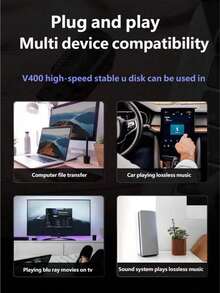 Lexar V400 USB 3.0 Flash Drive 64GB 128GB 256GB Memory Stick Berkecepatan Tinggi untuk Laptop PC, Audio Mobil, Smart TV, Pencadangan Data, dan Transfer File - View 5