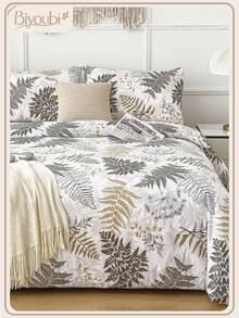 Conjunto de Edredom de Microfibra Macia com Estampa Floral - Melhor Conjunto de Roupa de Cama de 2/3 Peças - Inclui 1 Edredom e 1/2 Fronhas - Preço Acessível, Alta Qualidade, Serve para Camas de Solteiro, Casal, Queen, King - Branco - Visão 1