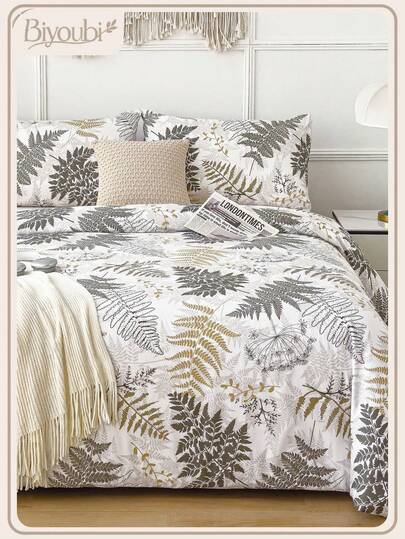 Juego de ropa de cama de microfibra suave con estampado floral - Mejor juego de 2/3 piezas - Incluye 1 funda nórdica y 1/2 fundas de almohada - Precio asequible, alta calidad, se ajusta a camas individuales, queen, king y dobles