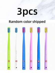 Swiss Color Ultra Soft Bristle Toothbrush, Compact Brush Head, Polypropylene Bristles, Odor-Resistant Design, High Density Feature Protects Gums, Suitable For Adult Men And Women Manual Use - Pink - View 9