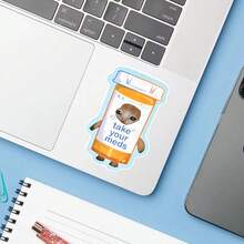1PC Funny Cat Self Care Reminder Sticker, Sarcastic Daily Wellness Meme Quote Vinyl Decal For Laptop Water Bottle Notebook, Waterproof Kitty Decal Sticker, Aesthetic Stationery Scrapbook Accessories Gift For BFF - S2525 - View 5