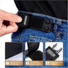 1/2pcs Unisex Buckle-Free Elastic Waist Belt, Metal Hook Stretch Belt, Comfortable And Easy To Use, Valentine's Day Gift For Men - Multicolor - View 4