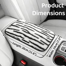 1PC Plush Animal Pattern Car Armrest Pad, Soft & Comfortable, No Storage Pocket/Dual Storage Pocket Design Optional, Elastic Easy Installation, Car Interior Accessory, Suitable For Most Vehicles - Multicolor - View 3