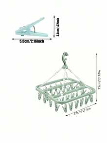 32 Clips Clothes Hanger Sock Clip Drying Rack Underwear Panties Drying Rack Multi-Clip Home Balcony Foldable Clothes Hanger - Multicolor - View 11