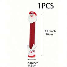 1pc Red Christmas Refrigerator Handle Cover, Santa Claus, Reindeer And Snowflake Pattern, Soft Elastic Removable, Stain-Resistant And Scratch-Resistant, Protects Refrigerator, Dishwasher, Microwave, Oven And Other Appliance Handles, Also Suitable For Christmas Kitchen Decoration - Multicolor - View 4