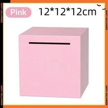 1pc Stainless Steel Money Bank, New Design Only-In No-Out Large Capacity Savings Box, Metal Premium Feel Money Box - Birthday Gift - Holiday Gift - Pink - View 9