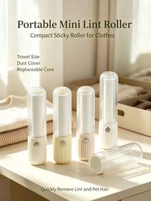 5pcs/1pc Mini Lint Roller With Dust Cover & Replaceable Core, Extra Sticky Portable Lint Remover For Clothes Pet Hair, Compact Travel Cleaner For Home Office Daily Use - Multiple Styles - View 2