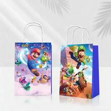 Super Grid Theme Birthday Party Gift Bags, Cartoon Kraft Paper Tote Bags, Small Gift Bags, Cartoon Theme Birthday Party Decorations - View 2