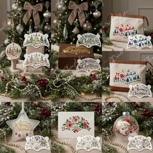 Christmas Holiday Magic! 6pcs DIY Christmas Painting Stencil Set - Create Christmas Party Decorations, Cards And Crafts In Minutes! Suitable For Gift Box Decoration, Canvas, Fabric, Greeting Cards And Home Decor. Reusable Plastic Craft Stencils - Sets - View 4