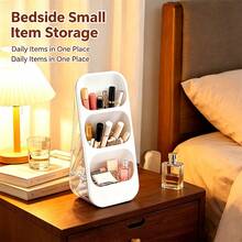 Multifunctional Makeup Organizer Box With Vertical Divided Brush Slots, Suitable For Lipsticks And Small Beauty Products, Desktop Vanity Bathroom Storage Rack, Create A Tidy Space - Multicolor - View 8