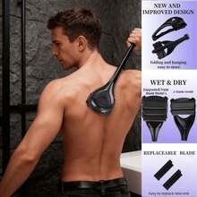 Men's Back Hair Trimmer, Replacement Blades For Bakblade 2.0, 3.0 And 2.0 Elite Plus Shavers, Includes Replacement Blades Designed For Wet Shaving - A - View 2