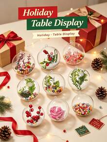 60/30/20/10pcs Fillable Christmas Decorative Balls - 7cm Clear Plastic, Thickened Sphere, Suitable For Christmas Tree Decoration And Holiday Home Party - No Electricity Required - Multicolor - View 2