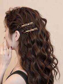 4/2/1pc Elegant Versatile Women's Leopard Print Hair Clips, Fashion All-Purpose Crocodile Clips For Side Bangs/Loose Hair, Christmas Hair Accessories - Multicolor - View 3