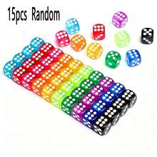 15/20pcs Colorful Dice, Six-Sided Dice, Suitable For Board Games, 14mm Bulk Dice, Ideal For Parties, Board Games (Color Random) - Multicolor - View 8