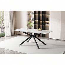 Extendable Dining Table, Automatically Extendable Dining Table, Rectangular Table, Coffee/Leisure Table, L150/180 X W70 X H75.5, Leg Design, Marble Structure, Black And White - 1 - View 11