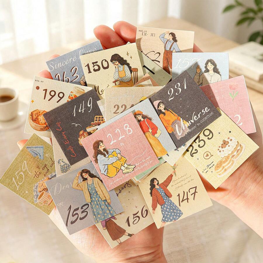 JotBox Stiker Jurnal Harian Kalender Abadi Mini 365 Hari, 1 Lembar Per Hari, Kertas Kolase Scrapbooking Vintage - 365 Hari Penuh Kebahagiaan Kecil - View 1