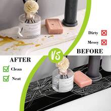 1pc Halloween Faucet Mat, Spider Web Pattern, Sink Faucet Absorbent Mat, Drainage Mat, Suitable For Kitchen, Bathroom Sink, Countertop, Drainage Mat, Diatomaceous Earth Material, Trimmable, Quick Drying Mat - Multicolor - View 8