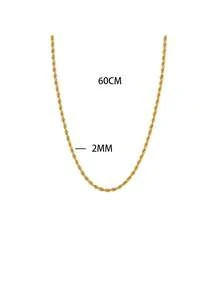 RAYQUEEN 1 dây chuyền xích xoắn màu vàng bằng thép không gỉ phong cách tối giản thời trang đa năng nhiều kích cỡ, unisex, phù hợp đeo hàng ngày - Vàng - Xem 21