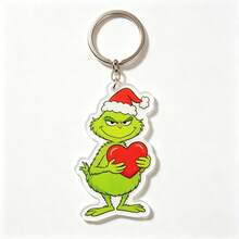 The Grinch 12/6/2 قطعة من زينة سلسلة مفاتيح أكريليك عيد الميلاد، سلسلة مفاتيح عيد الميلاد، ديكور شجرة عيد الميلاد، زينة العطلات - متعدد الألوان - مشاهدة 8