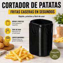 Manual Potato And Vegetable Slicer, Black, PP Plastic And 301 Stainless Steel French Fry Cutter For Kitchen, Dimensions 8 X 9.5 X 13.7 Cm - Black - View 3