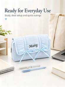 Customized Name Makeup Bag, Bridesmaid Wedding Gift, Personalized Travel Makeup Organizer Bag, Women's Personalized Travel Makeup Bag - Multicolor - View 5