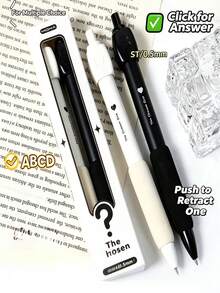 1/2PCS ABCD Decision Pen 0.5mm Retractable Click Pen With Rotating Random Selector Smooth Black Ink Multiple Choice Fun Pen Comfortable Grip Portable Learning Essential Suitable For Classroom Learning Office Supplies Student Gift - Multiple Styles - View 9