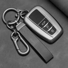 TPU Key Fob Cover With Keychain For Camry RAV4 Highlander Corolla Avalon Venza C-HR Sienna Tacoma Tundra, 360° Full Coverage Protection, Shockproof & Wear-Resistant, Clear Visual Button Design For Easy Operation - 3 BUTTON - View 1