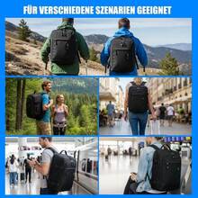 Reiserucksack 24L Handgepäckgröße wasserabweisend Laptopfach Business Tagesrucksack für Damen Herren Flug Pendeln leicht robust täglicher Gebrauch - Schwarz - Übersicht 7