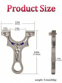 Stainless Steel Slingshot For Outdoor Shooting Practice, Flat Rubber Bands Quick Release Slingshot, Portable Metal Slingshot For Outdoor Competition Recreational Training - Silver - View 6