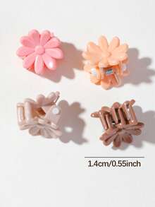 100/200pcs Jepit Rambut Mini Kecil Motif Bunga Daisy Warna Cokelat untuk Anak Perempuan, Aksesori Rambut Sederhana dan Serbaguna, Jepit Rambut Poni, Cocok untuk Pakaian Liburan dan Penggunaan Sehari-hari - MultiWarna - View 7
