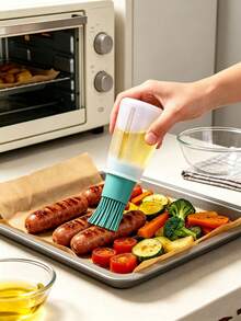 1pc Silicone Oil Brush, For Air Fryer, Grill,Refillable Heat Resistant Cooking Oil Dispenser (Slight Color Difference Due To Lighting During Photography) - Multicolor - View 4
