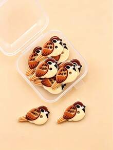 12pcs Handmade DIY Bird Buttons With Two Eyes - Plastic Suitable For Clothing, Hats, Bags Multicolor Bird-Shaped Craft Buttons For Sewing, Scrapbooking, For DIY Clothing Decoration - A - View 9
