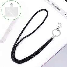 1pc Multicolor Rhinestone Lanyard - Durable Nylon With Metal Buckle, Elegant Sparkling ID And Phone Keychain, Suitable For Office, Teacher, Student (7 Colors: Mixed/Grey/Pink/Red/Green/Blue/Black), Halloween, Christmas - Multiple Styles - View 29