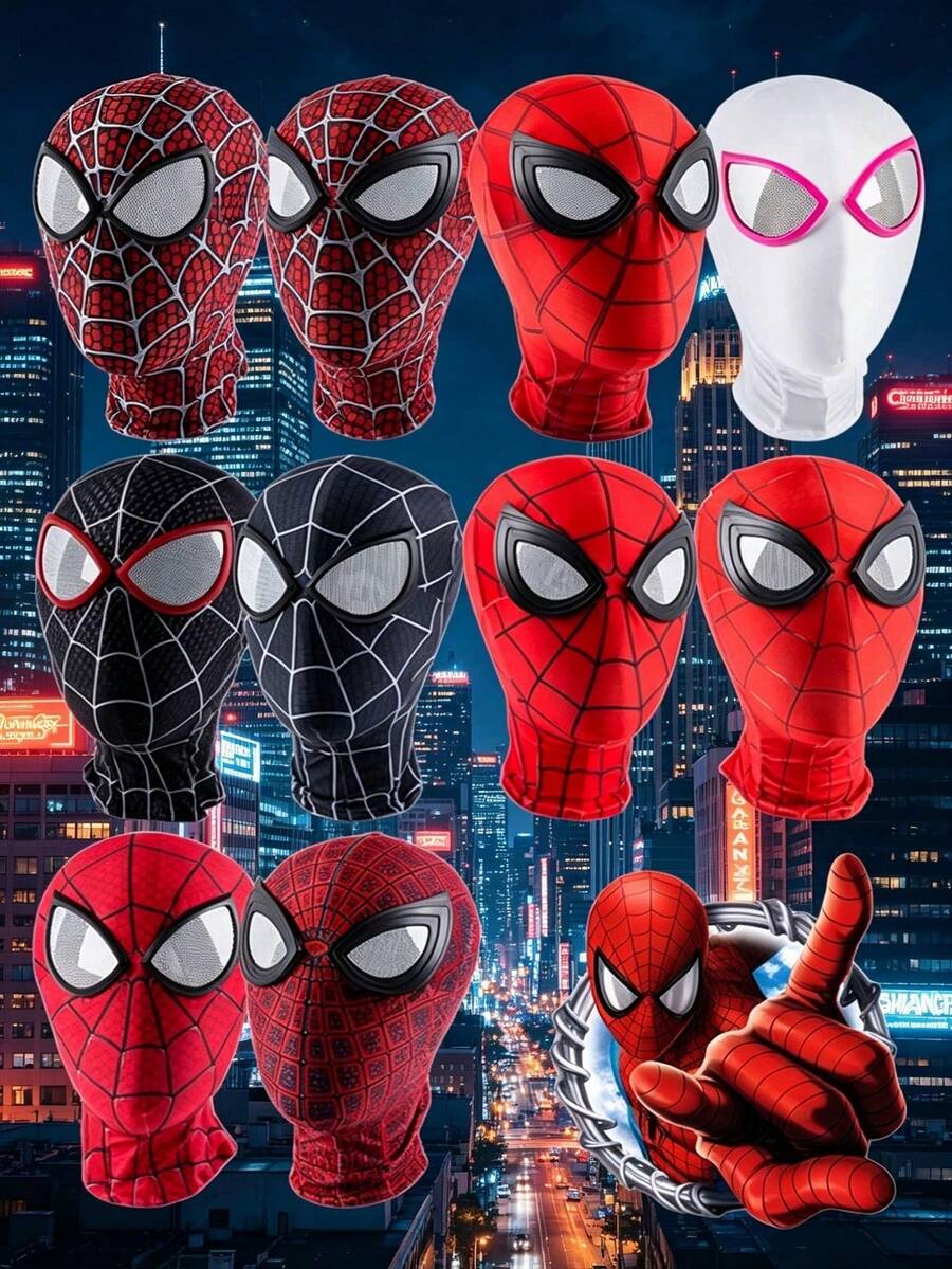 Disney 6 Styles | Spider-Man Universe Character Full Face Mask | Lightweight Durable Elastic Fabric | Cosplay Accessory | Urban Hero Style | Easy To Put On And Take Off, Suitable For Conventions, Events And Photography | Perfect Gift For Friends On Halloween, Christmas, Valentine's Day, Birthday, Back To School, Graduation Season (Mixed Set Randomly Sent) - One Size - View 1