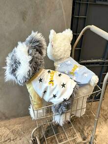 Dog Shirt For Small And Medium Dogs, Cute Star Print Jackpot Letter Pet T-Shirt, Soft And Breathable Raglan Sleeve Puppy Clothes, Daily Wear Cat T-Shirt, Suitable For Kittens, Chihuahuas, Maltese, Shih Tzus - Multicolor - View 5