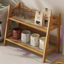 1pc Desktop Kitchen Storage Rack, Spice Rack, Double Layer Desktop Storage Rack, Suitable For Office, Kitchen, Cup Holder Storage, Kitchen, Kitchen Storage, Spice Storage, Kitchen Shelf - Multicolor - View 13