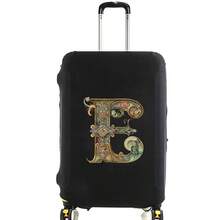 Elastic Luggage Cover, Vintage Glamorous Letter Print Luggage Protective Cover, Stretchable Dustproof Scratch-Resistant Reusable Travel Cover, Suitable For 18-32 Inch Luggage - Black - View 54