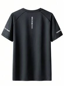 3pcs/Set Solid Color Short Sleeve T-Shirt Women's Summer Minimalist Sports Top, Elastic Minimalist T-Shirt Black - Black - View 9