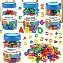 Colorful Plastic Letter & Number Magnetic Fridge Stickers, ABC 123 Educational Toy Set, Preschool Learning Spelling, Counting, Uppercase & Lowercase Letters, Math Symbols, Sensory Toys For Boys & Girls - Multicolor - View 2