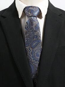 1PC Fashion Versatile Men's Exquisite Paisley Pattern Tie Suitable For Daily Wear, Shopping, Dating, Business, Banquet And Party - Multicolor - View 9