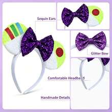 Disney 3Pcs Mouse Ear Headbands, Toy Story Buzz Lightyear Patch Sequin Bow Hair Hoop Set For Theme Park, Comic‑Con & Holiday Costume Party - Multicolor - View 10
